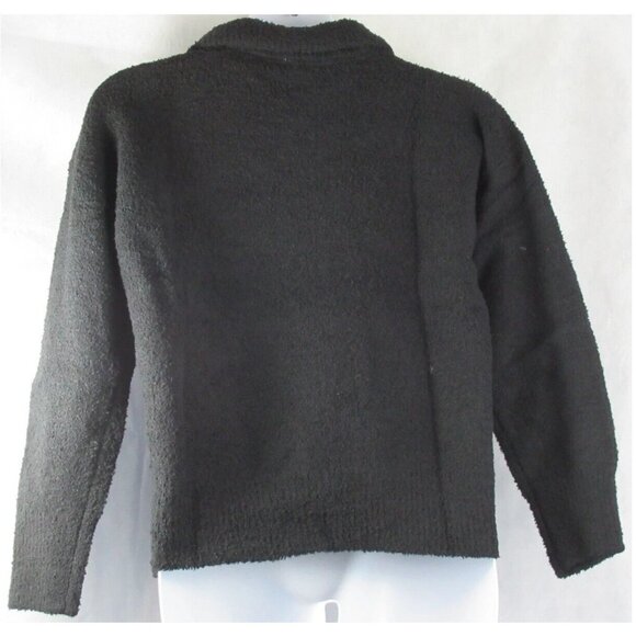 Style & Co. Women's Poly Sherpa Mock-Neck 1/4-Zip Pullover Sweater, Black, Large - Picture 3 of 3